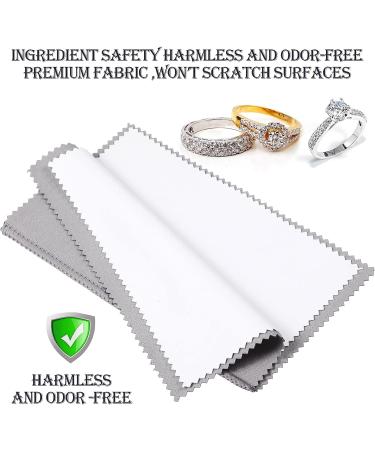 8-Piece Large Jewelry Polishing Cloth Set for Gold, Silver, Platinum - 11 x 14 Inch and 6 x 8 Inch - Grey/White - Buy Online on GoSupps.com