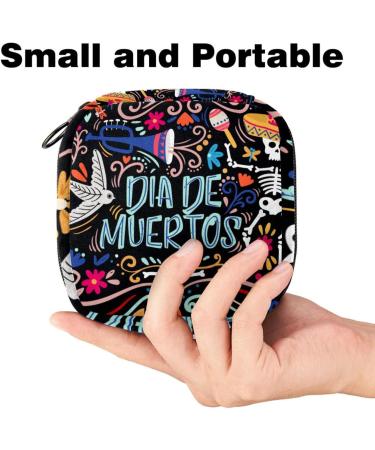 Shop Women's Day of the Dead Sugar Skull Menstrual Cup Storage Bag - Portable Feminine Pocket Organizer for First Period - Buy Online on GoSupps.com