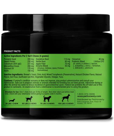 Pet Honesty Scoot Stopper - Digestion & Health Supplement for Dogs - Dog Anal Gland Support Diarrhea & Bowel Support Fiber & Probiotics (90 ct) - Buy Online on GoSupps.com