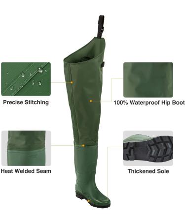 TIDEWE Lightweight Hip Wader for Men and Women - Green/Brown - Size M9/W11 - Buy Online on GoSupps.com