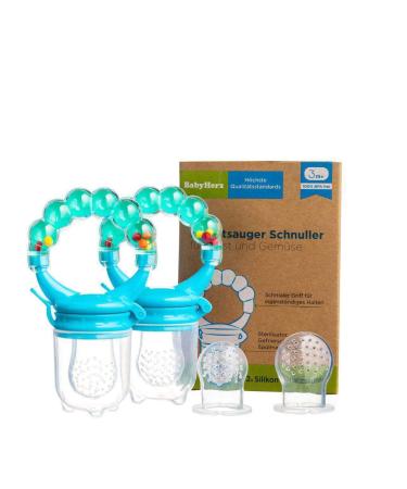 Baby Fruit Pacifier for Fruit and Vegetables - Made of Premium Silicone 100% BPA-free - Fruit Pacifier Set (Blue) - Buy Online on GoSupps.com