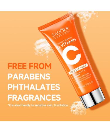 5X Vitamin C Face Cleanser 100g Niacinamide & Hyaluronic Acid Gentle Pore Refining Daily Wash for Oily &Dull Skin Clear Oil Balancing Popular Skincare Gift Women 1 Face Cleanser - Buy Online on GoSupps.com