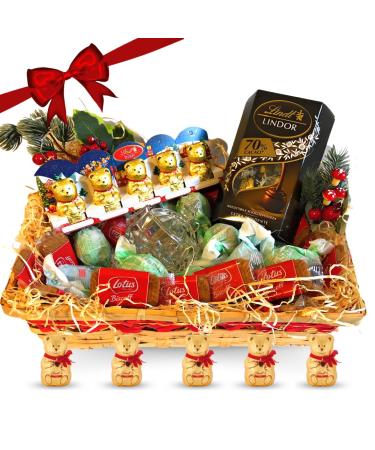 Christmas basket with tasty sweets – 4 gourmet products + sugar