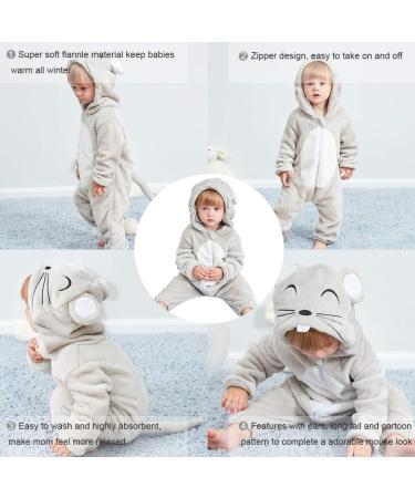 COOKY.D Unisex Winter Hooded Romper Jumpsuit for Babies 2-36 Months - 2-5 Months Mouse - Buy Online on GoSupps.com