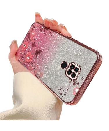 Tivenfezk nadoli glitter diamond case for xiaomi redmi grade 9 sparkle flower butterfly cell phone cover soft gradient cover frame glossy silicone rhinea