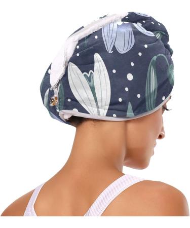 Hand Drawn Spring Snowdrops Hair Towel 2 Pack - Super Absorbent Quick Dry Turbans for Women & Girls - Buy Online on GoSupps.com