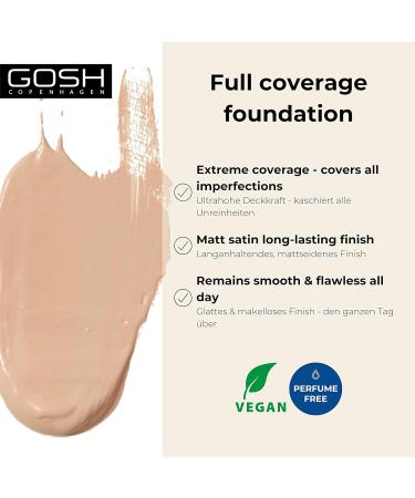 GOSH Dextreme Full Coverage Foundation 30 ml I Moisturizing Liquid Makeup for Flawless Complexion I Vegan Makeup with High Coverage I Covers Pimples and Dark Circles (004 Natural) - Buy Online on GoSupps.com