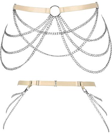 BBOHSS Women s Body Harness Belt - Oversize Thigh Metal Chain Punk Gothic Accessory for Carnival & Halloween - Unique Light Yellow Gift Idea - Buy Online on GoSupps.com