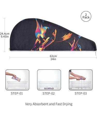 Running Horse Hair Towel 2 Pack - Super Absorbent Quick Dry Hair Turbans for Women & Girls | Perfect Hair Drying Solution - Buy Online on GoSupps.com
