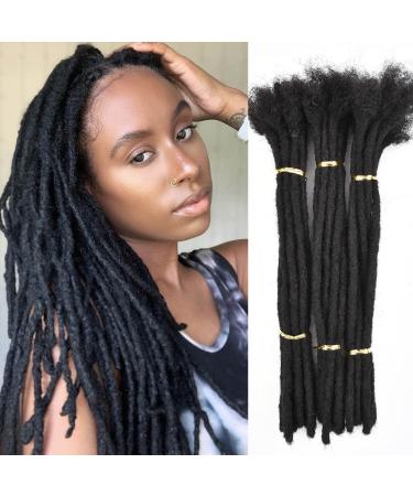 Dula 6-24 Inch Dreadlock Extensions Loc Extensions Human Hair for Men/Women 10 Strands 100% Real Human Hair Permanent Dreadlock Extensions Locs Extensions Human Hair Can Be Dyed (8 Inch 10Strands  Natural black) 10 Locs-...