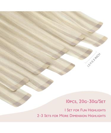 Buy Salife Tape Extensions - 10pcs Real Hair Ashblond Highlights & Platinblond 20g 25cm - Invisible Tape In Hair Extensions for Girls - Buy Online on GoSupps.com