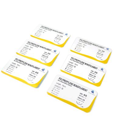 Practice Sutures Thread with Needle Kit | 24 Mixed 2/0 3/0 4/0 Sizes | for Medical and Veterinary Students | Suture Training and Education - Buy Online on GoSupps.com