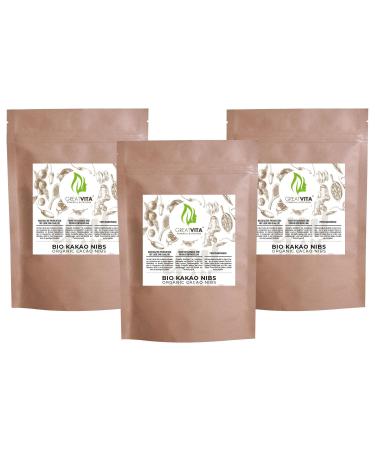 Lot de 3 bo tes de 800 g pour aliments crus de cacao - Id al comme garniture produit naturel sans additifs du P rou / GreatVita