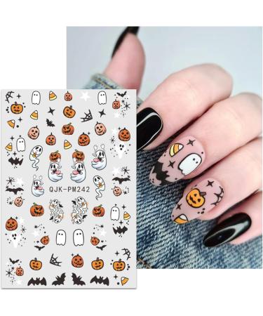 Halloween Nail Stickers 12 Sheets Self-Adhesive Nail Decal Ghosts Nail Art Decoration Design Supplies - Buy Online on GoSupps.com
