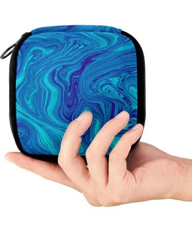 GIAPB Period Bag - Blue Marble Sanitary Napkin Storage & Makeup Pouch - Buy Online on GoSupps.com
