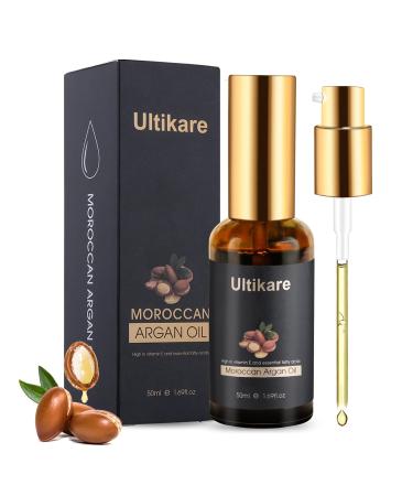 Ultikare Hair Oil  Argan Oil for Curly  Dry and Damaged Hair  Essential Oil Helps Shiny  Smooth  Repair Serum for All Hair Types  Natural Skin Care - Massage Treatment 1.69fl.oz Hair Argan Oil
