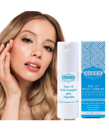 QUEEN HYA 15 Multi-Complex with Rejuline-Patented Korean peptide|Multi Peptide Serum for Face Korean AntiAging Facial Serum & Peptide Moisturizer for hydrated smooth radiant-looking skin 1.01fl oz