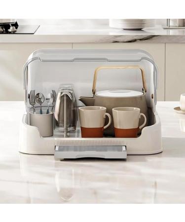Baby Bottle Holder Baby Bottle Storage Large Baby Bottle Organizer with Cover & Removable Drain Tray Dustproof Portable Baby Bottle Drying Rack for Kitchen Cabinet - Buy Online on GoSupps.com