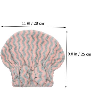 OHPHCALL 1pc Striped Dry Hair Cap Headband Hair Shower Cap Microfiber Hair Towel Women Bathing Hat Rapid Drying Towel Curly Hair Towel Fiber Quick Dry Women's Absorbent Cap 28x25cm As Shown - Buy Online on GoSupps.com