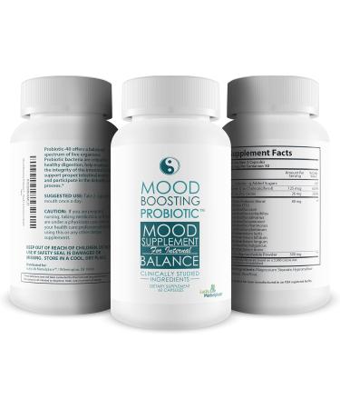 Mood Boosting Probiotic Mood Supplement - Universal Formula for Women & Men - Prebiotic & Probiotic Support for Full Body Benefits - Aid Improved Digestive Health & Immune Health - Buy Online on GoSupps.com