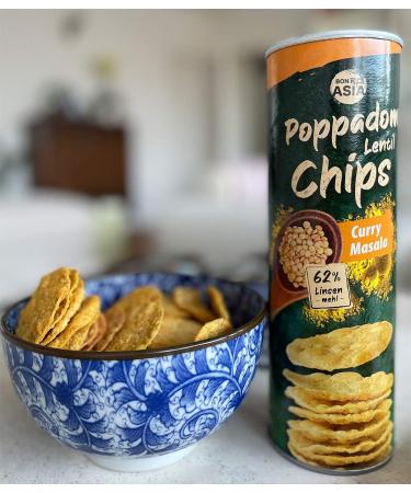 Bonasia Papadum Curry Masala chips made from lentil flour 70g - Buy Online on GoSupps.com