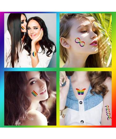 20PCS LGBT Rainbow Style Stickers Waterproof Temporary Tattoos Face Stickers for Gay Pride Day Safe and Non-Toxic LGBT Pride Parades Celebrations Festival Party Supplies - Buy Online on GoSupps.com