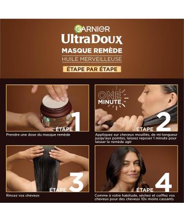 Garnier Ultra Doux - Masque Rem de Nourrissant - Huile d'Argan & de Cam lia - Pour Cheveux Secs & Ternes - Sans Silicone & Sans Parab ne - 340 ml - Buy Online on GoSupps.com
