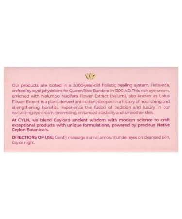 Nelum Firming Eye Cream by CYLN for Women - 1.05 oz Cream - Buy Online on GoSupps.com
