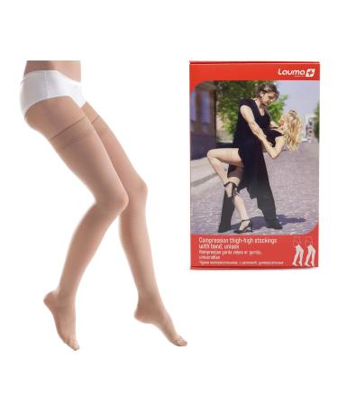 Lauma Medical 23-32 mmHg compression stockings class 2 with closed tip varicose veins frequent swelling in the legs pain in calves and feet beige XL size long - Buy Online on GoSupps.com