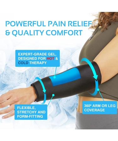 2 Pack Hot and Cold Compression Ice Pack Sleeve - Joint and Muscle Relief Support for Knee, Elbow, Legs, and Arms (2-PACK Large) - Buy Online on GoSupps.com