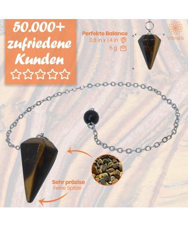 Vibratis Pendulum for Radiesthesia Divination | Tiger Eye & Root Wax Stone | International Shipping Available - Buy Online on GoSupps.com