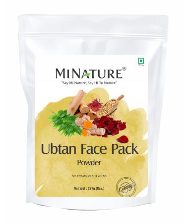 Ubtan Face and Body Pack by mi nature | Turmeric Barley Chickpeas Neem sandalwood Mograflower Saffron and Rose Petal | Remove Acne | | 227g (8 oz.) (0.5 lb) | from India