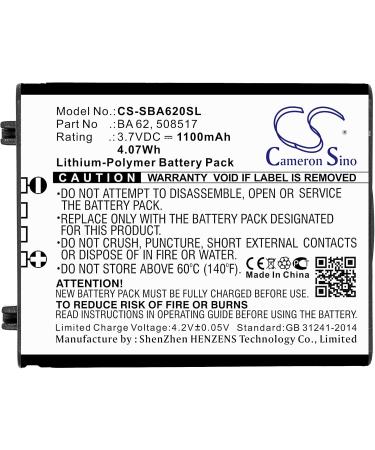 Buy 3.7V 1100mAh 508517 BA 62 Battery Replacement for LM 6062 SK 6212 - International Shipping Available - Buy Online on GoSupps.com