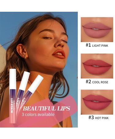 Long-Lasting Waterproof Peel Off Lip Stain | 3 Colors Matte Liquid Lipstick & Nude Lip Gloss | Non-Stick Cup Lip Makeup - Buy Online on GoSupps.com