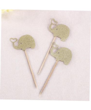 TOPBATHY 3pcs Animal Cake Decorations Wedding Cake Decorations Elephant Cupcake Topper Party Cake Picks Paper Cups Appetizers Birthday Baby Shower Elephant Cupcake Picks Wooden Fruit Blush Golden medium - Buy Online on GoSupps.com