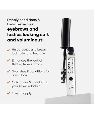 Cureskin Eye Brow & Lash Oil | Nourishes and Strengthens (7 ml) | Eyelash Growth Serum | Lash Serum for Eyelash Growth - Buy Online on GoSupps.com