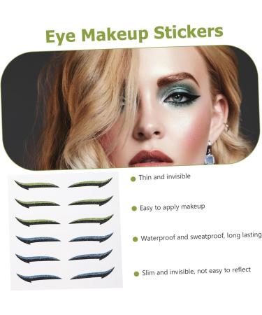 Angoily 12 Pairs Glitter Eyeliner Green Eyeliner Pencil Invisible Eye Eyeliner Decal Double Miss - Buy Online on GoSupps.com