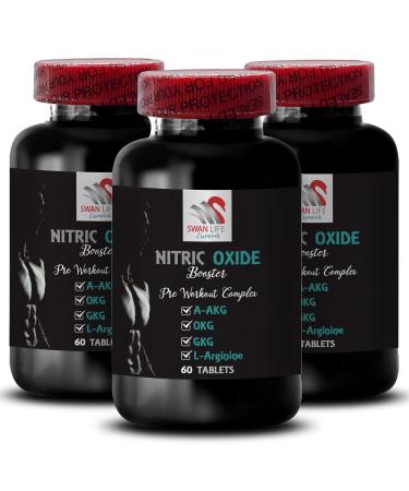 Nitric Oxide Supplements for Men - Nitric Oxide Booster - Nitric Oxide Booster Supplement Training Formula Muscle Recovery Endurance Enhancer Fitness Boost Stamina Increase 3 Bottle 180 Tablets