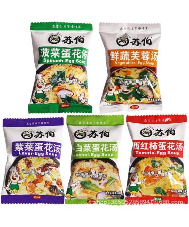 Tomatoes Soup 6g/bag Variety Flavor Chinese Food Healthy and Nutritious Ready-to-Eat Breakfast Instant Vegetable Soup Wild Greens Spinach Seaweed cabbage fresh Vegetables (Spinach soup 40bags) Spinach soup 40bags - Buy Online on GoSupps.com