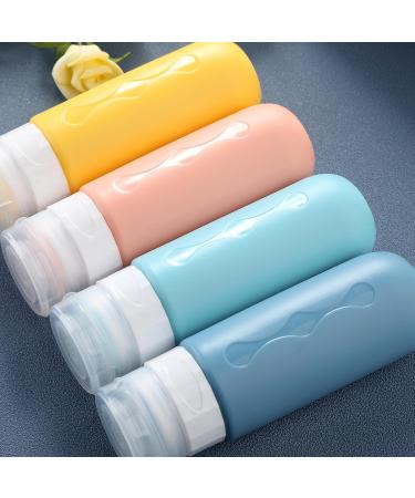 Gemice Silicone Travel Bottles Set - 90ml Leak-Proof Containers FDA Approved for Shampoo & Body Care - 4 Pieces Pink Travel Set - Buy Online on GoSupps.com