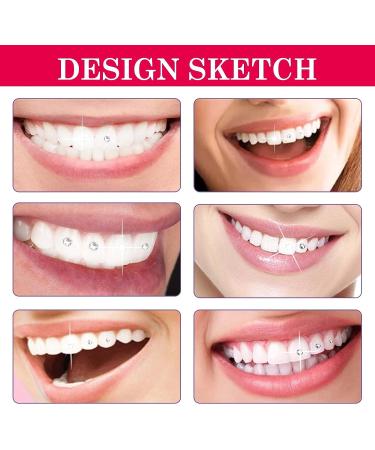 Judiferty Teeth Gems Kit - 20 Crystals with Glue and Light | Dental Jewelry Starter Kit for Teeth - Clear Diamonds - Buy Online on GoSupps.com