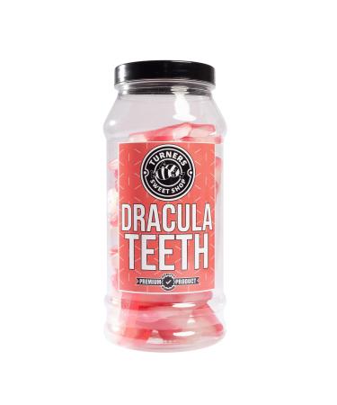Dracula Teeth - 500g by Turners Sweet Shop Traditional Retro Gift Jar Classic Original Pick & Mix Sweets Quality Confectionary Fantastic Gifts for Him Her or Them