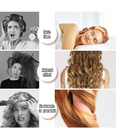 Long Hair Heatless Curlers Set with Headband and Scrunchie - Pink Satin Overnight Hair Rollers for No Heat Curls - Buy Online on GoSupps.com