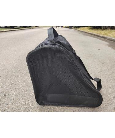 Adjustable Shoulder Strap Ice Skate Bag | Oxford Cloth Storage Bag for Ice Skates, Quad Skates, Inline Skates | Roller Skate Accessories for Women, Men, Adults - Black - Buy Online on GoSupps.com