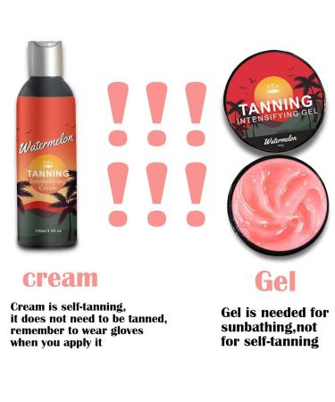 Natural Self Tanner | Gradual Tanning Lotion for Men & Women | SPF0 Watermelon Tanning Gel Fair to Medium Skin - Buy Online on GoSupps.com