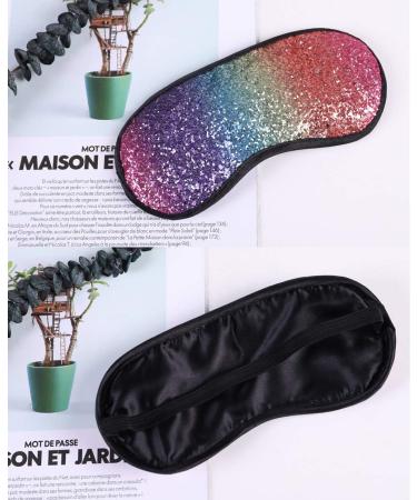 Glitter Rainbow Sequin Sleeping Eye Mask for Women, Girls, Kids - Soft Silk Blindfold for Travel - Multicolored - Buy Online on GoSupps.com