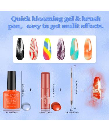 Lavender Violets 25 Pcs Gel Nail Polish Jelly desserts Colours Semi-glittery Blooming Gel Base Coat Glossy n Matte Top Coat Dotting Drawing Nail Brush Manicure Soak Off UV LED Varnish C408 - Buy Online on GoSupps.com
