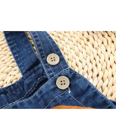 KIDSCOOL SPACE Baby Girl Jean Overalls | Toddler Denim 3D Bunny Outfit 6-12 Months Blue - Buy Online on GoSupps.com