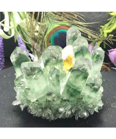 Natural Crystal Rough Natural Crystal Rough Natural Green Ghost Phantom Quartz Crystal Cluster Rock Stones and Crystals ReikiSpecimen Home DecoStone (Color : 800-850g)