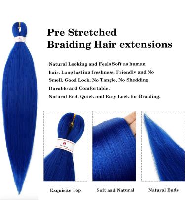 Beyond Beauty 8 Packs Pre Stretched Braiding Hair Synthetic Yaki EZ Braiding Coi Leray Braids Knotless Braiding Hair Extensions Pre Stretched Hot Water Setting Crochet Braids 26Inch(Blue) 8Packs-26Inch Blue - Buy Online on GoSupps.com